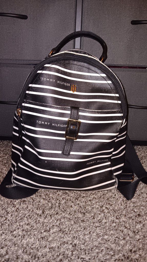 Tommy Hilfiger Striped Backpack Purse