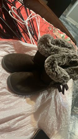 Brown  Winter Boots with Faux Fur Cuff