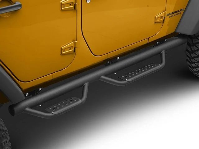 3-Inch Nerf Drop Side Step Bars; Black (07-18 Jeep Wrangler JK 4-Door)