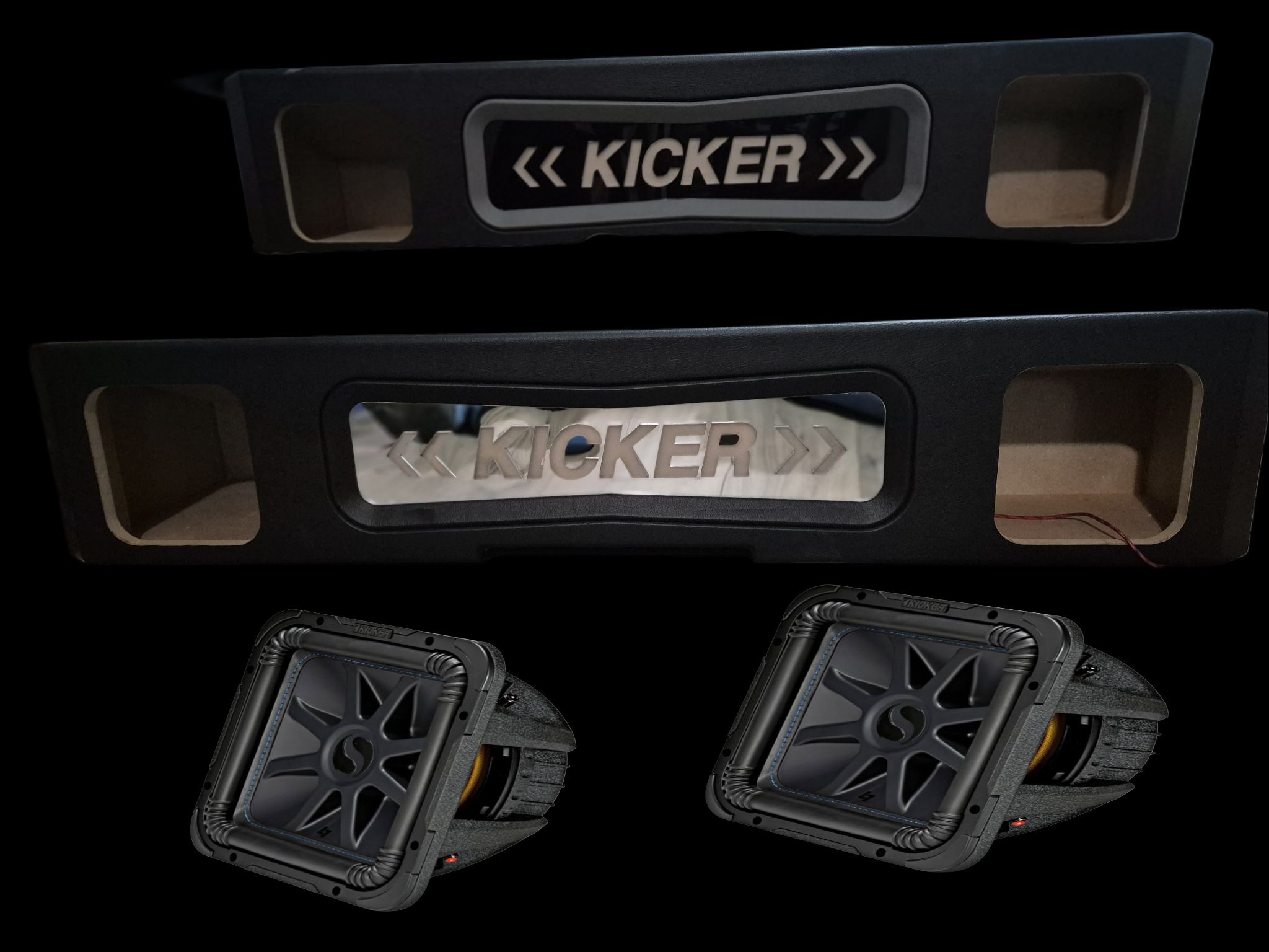 CHEVY SILVERADO GMC SIERRA 2019-up CUSTOM PORTED BOX WITH 2 Kicker L7s 8” Subwoofers