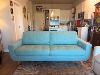 Teal MCM Style Couch