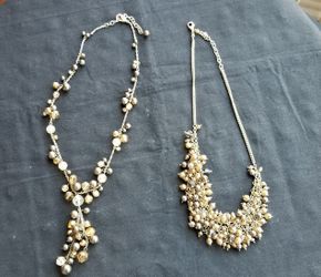 2 Brand New pearl and beads necklaces