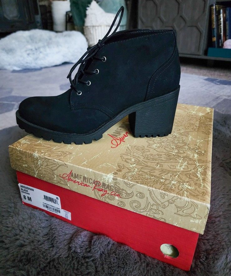 American Rag, Areaghan Ankle Boot, Black, Sz 8-fits like 7.5