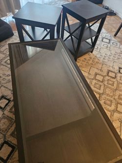 Center table and two sides tables