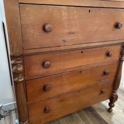 Solid Cherry Wood Antique Empire Dresser