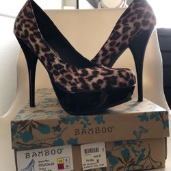 Pinup Leopard Platform Heels Size 8 *Pickup Only