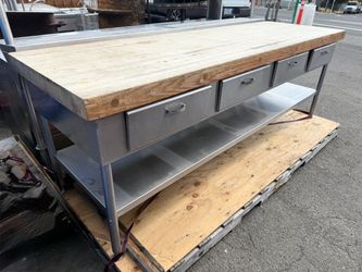 Authentic 1950’s Commercial Butcher Block Prep Table