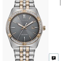 Diamond Two-Tone Eco-Drive Bracelet Watch, 40mm x 10mm