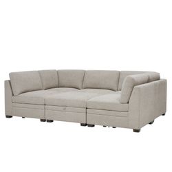 Thomasville Tisdale Modular Sectional 6-piece Taupe with Storage Ottoman $1299.99