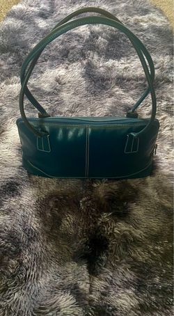 Teal Leather Shoulder Bag
