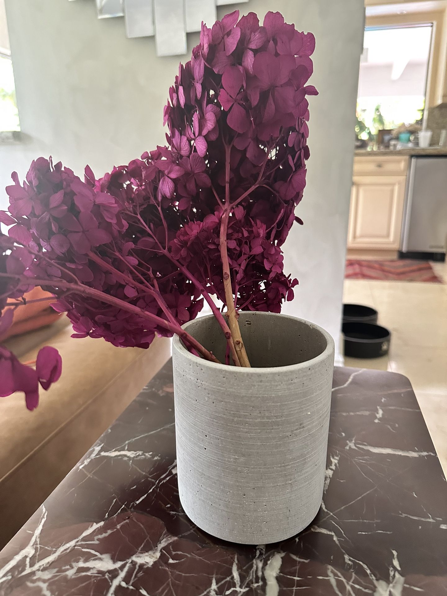 Gray Cement Flower Vase 