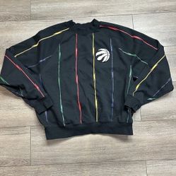 HBC The Bay x Toronto Raptors Unisex Crewneck Sweater Size M NBA Black 
