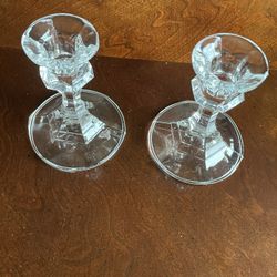 Beautiful Glass Candle Holders. Set Of Two