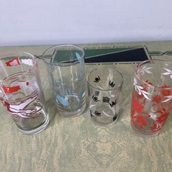 Lot Of 4 MCM Glass Cups