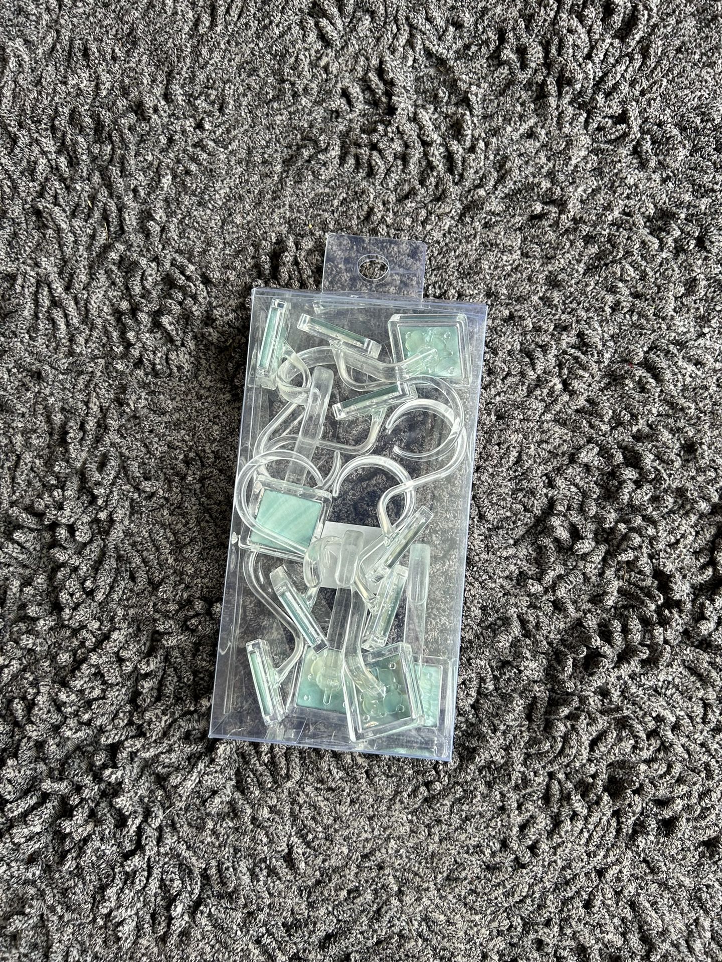 Teal Square Shower Curtain Hooks