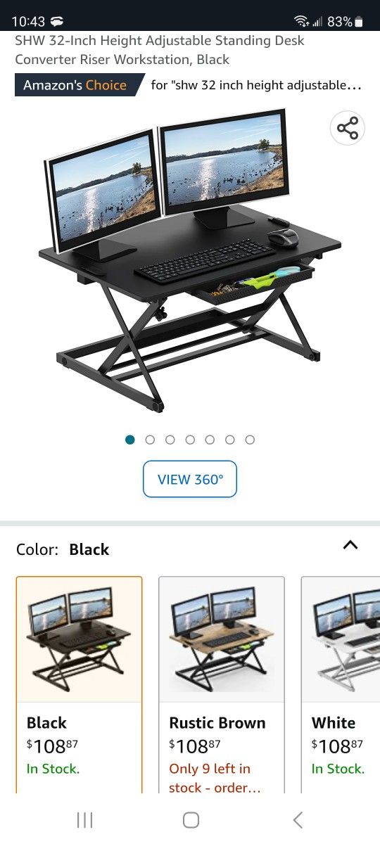 SWH 32" Standing Desk with Drawer
