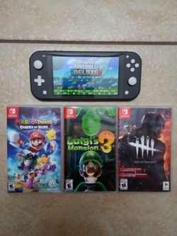  Grey Nintendo Switch Lite With 4 Games.
