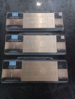 3pk-Aspect Peel&Stick Backsplash 12.5 X 4In Mini- Subway "Champagne" Matted Tile