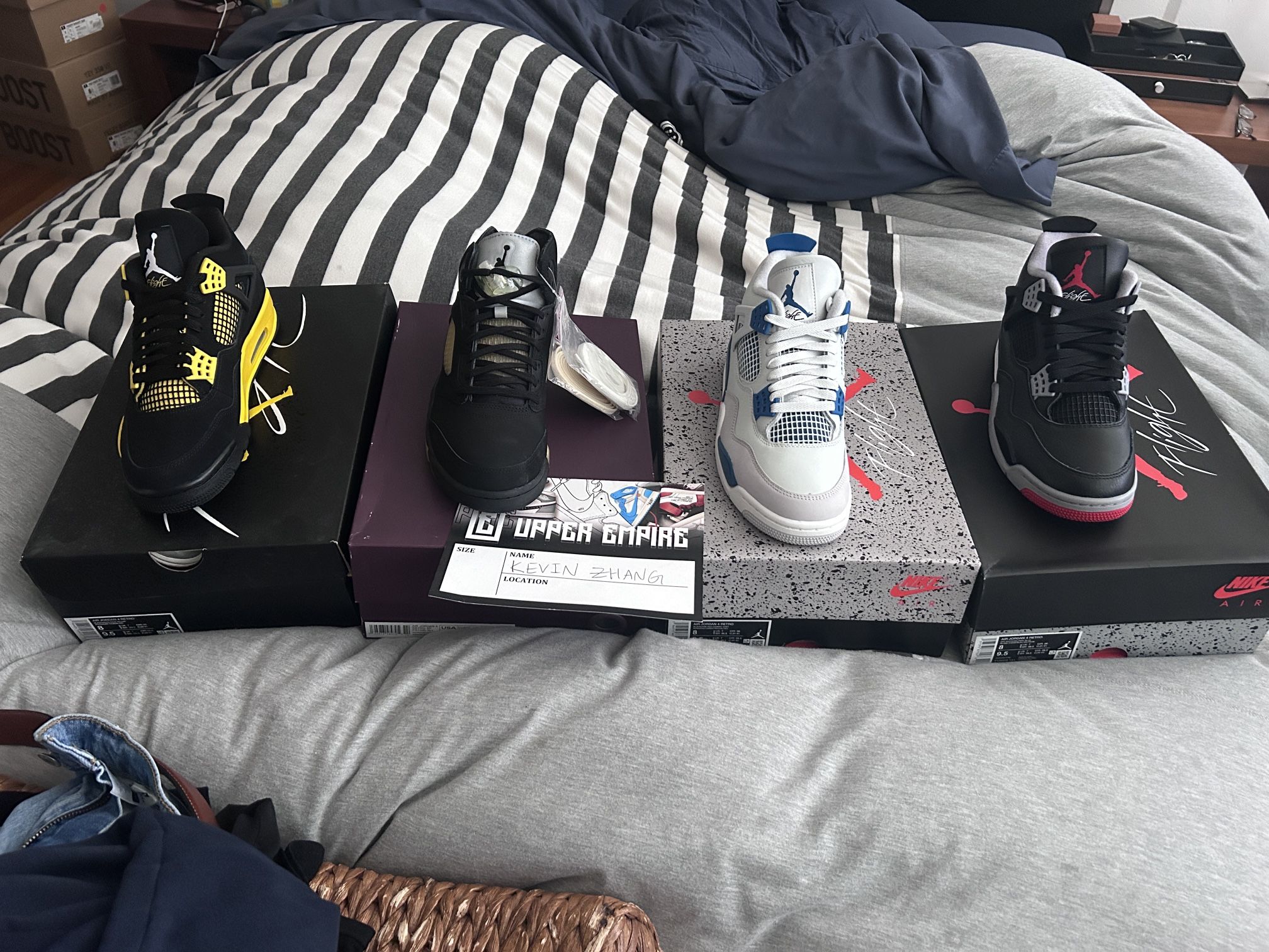 Jordan 4 Yellow Thunder, Military, Bred Reimagined, Jordan 5 A Ma Maniére Dusk