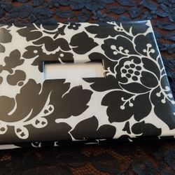 Guest Book Sign In Black And White Floral Pattern