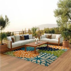 Outdoor stunning colorfully rug 7X10