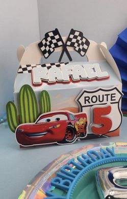 Custom Cars Theme Party Decorations Cars Candy Boxes Cars Gable Boxes 3D Gable Boxes 