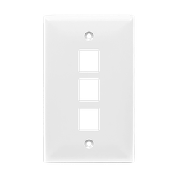 ENERLITES - Enerlites Multimedia Face Plates 3-Port 1-Gang Keystone - WHITE