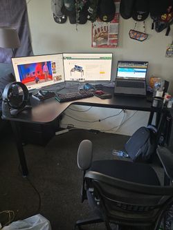 DESIGNA 60 Inch L Shaped Gaming Desk