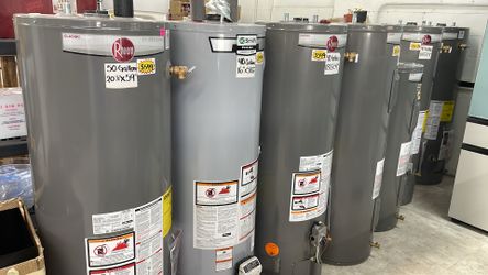 Gas and electric water heater 40 and 50 gallons prices starting at $449