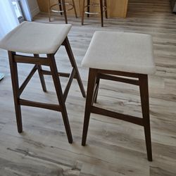 Mid Century Style Bar Stools - Set Of 2 - Free