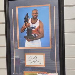 Signed Autograph Charles Barkley Phoenix Suns Framed NBA MVP Photo Display Piece
