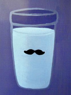 Fun!  Skylar Tharp Milk Mustache Gloss Art Print - 8” x 8” (Art image is 6 x 6)