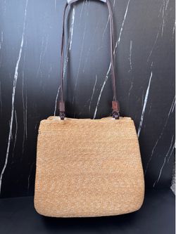 Straw Woven Shoulder Bag – Natural Tan