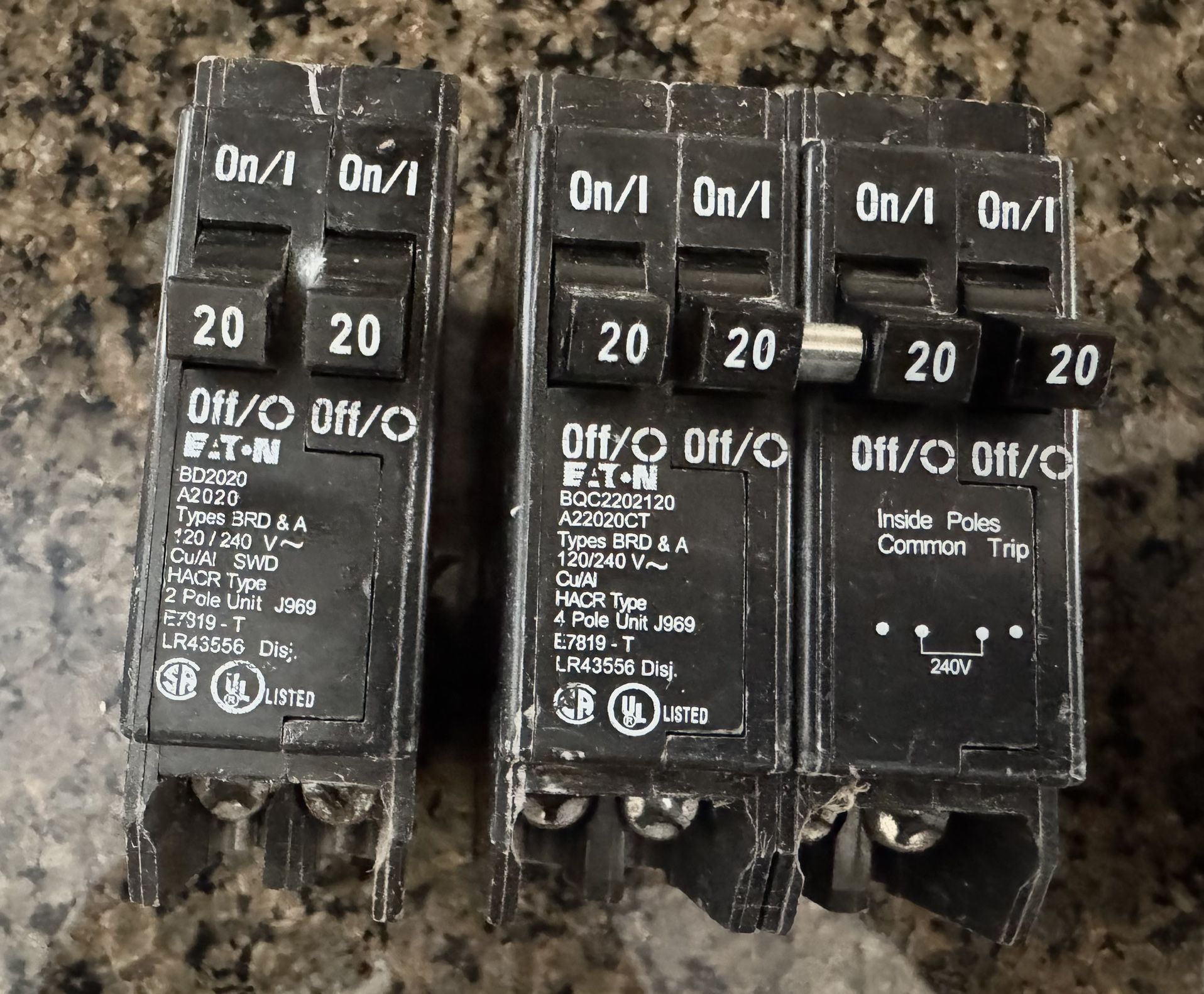 EATON -Circuit breakers, 50 , 20 and 15 A