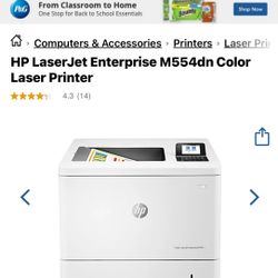 HP Color LaserJet Enterprise M554dn Duplex Printer (7ZU81A) White Brand New in the Box $600