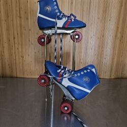🛼 Vintage Roller Derby Skates – Blue/White/Red | Butter-Smooth Bearings, Perfect For Halloween 