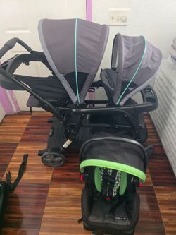 Graco double stroller with car seat