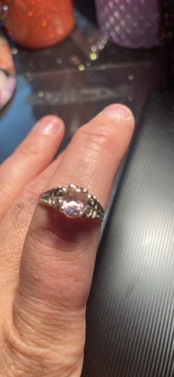 Silver Ring with Pink Stone