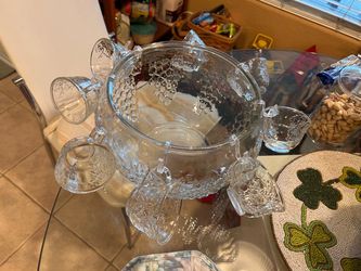 Indiana Glass Crystal Happenings 18 Pc Punch Set