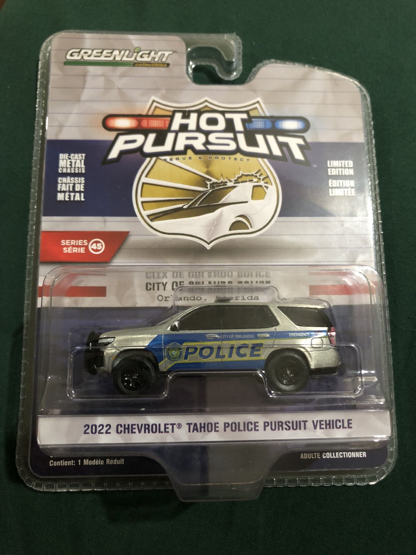 Greenlight Hot Pursuit 2022 Chevy Tahoe Police Pursuit vehicle RAW