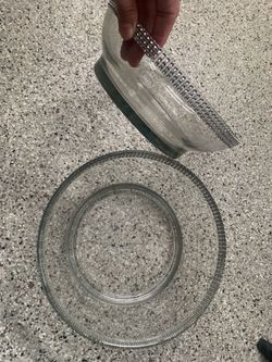 Rhinestone glass bowls (10in round)