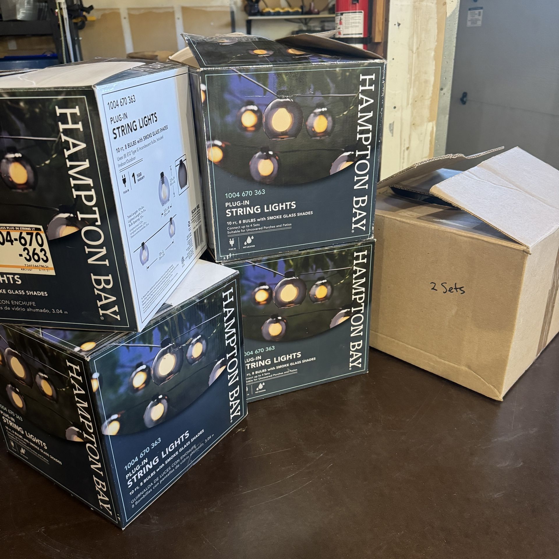 String Lights With Smoky Glass (60 Total Ft Long)