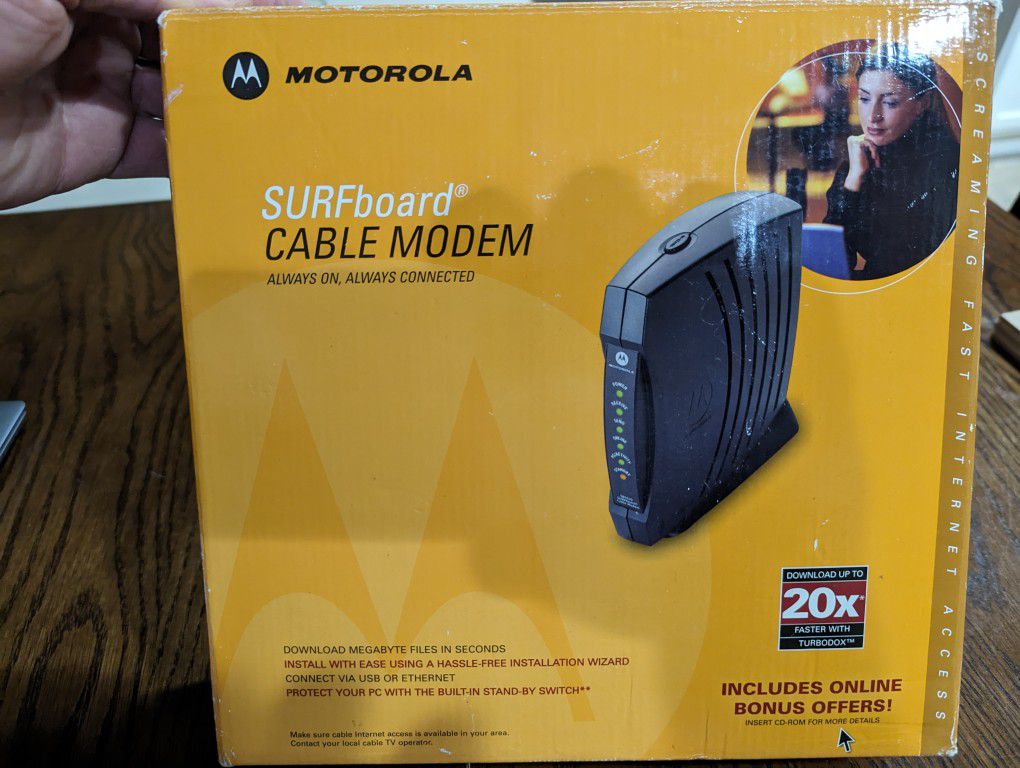 As new Motorola Surfboard Cable Modem high speed
