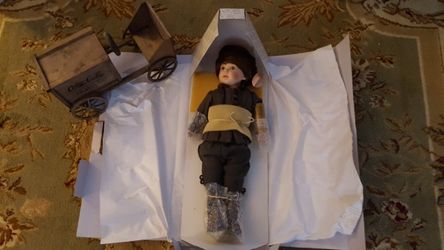 19" LTD EDITION COCA-COLA/FRANKLIN HEIRLOOM DOLL " DANNY" W/CAR NEW IN BOX