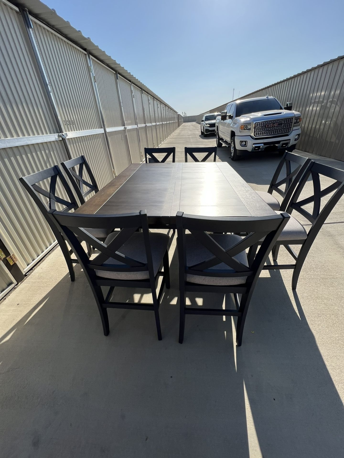 Bayside Furnishings- Tristan 9-piece Counter-Height Dining Set