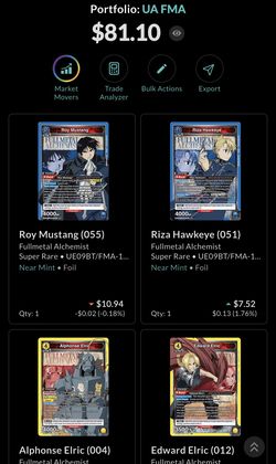 Union Arena Full Metal Alchemist Trading Card Game