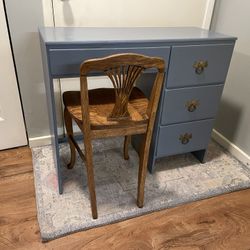Small Vintage Desk + Oak Chair Set