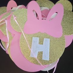 Minnie MOuse Happy Birthday Banner And Decor