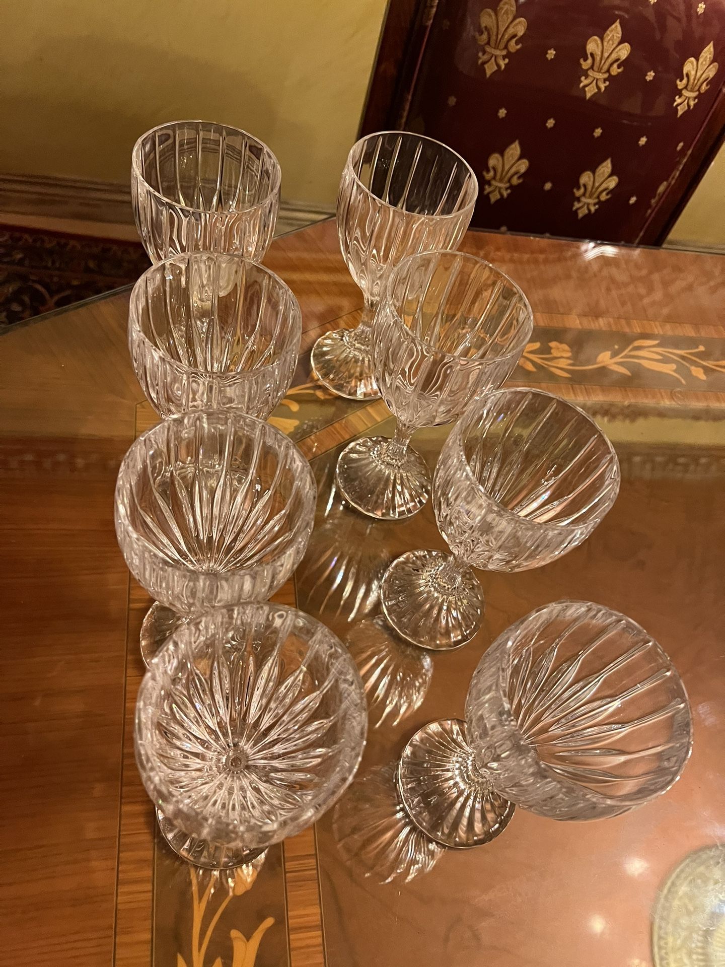 Set Of Mikasa Park Lane Crystal Wine Glasses 3/4 Tall