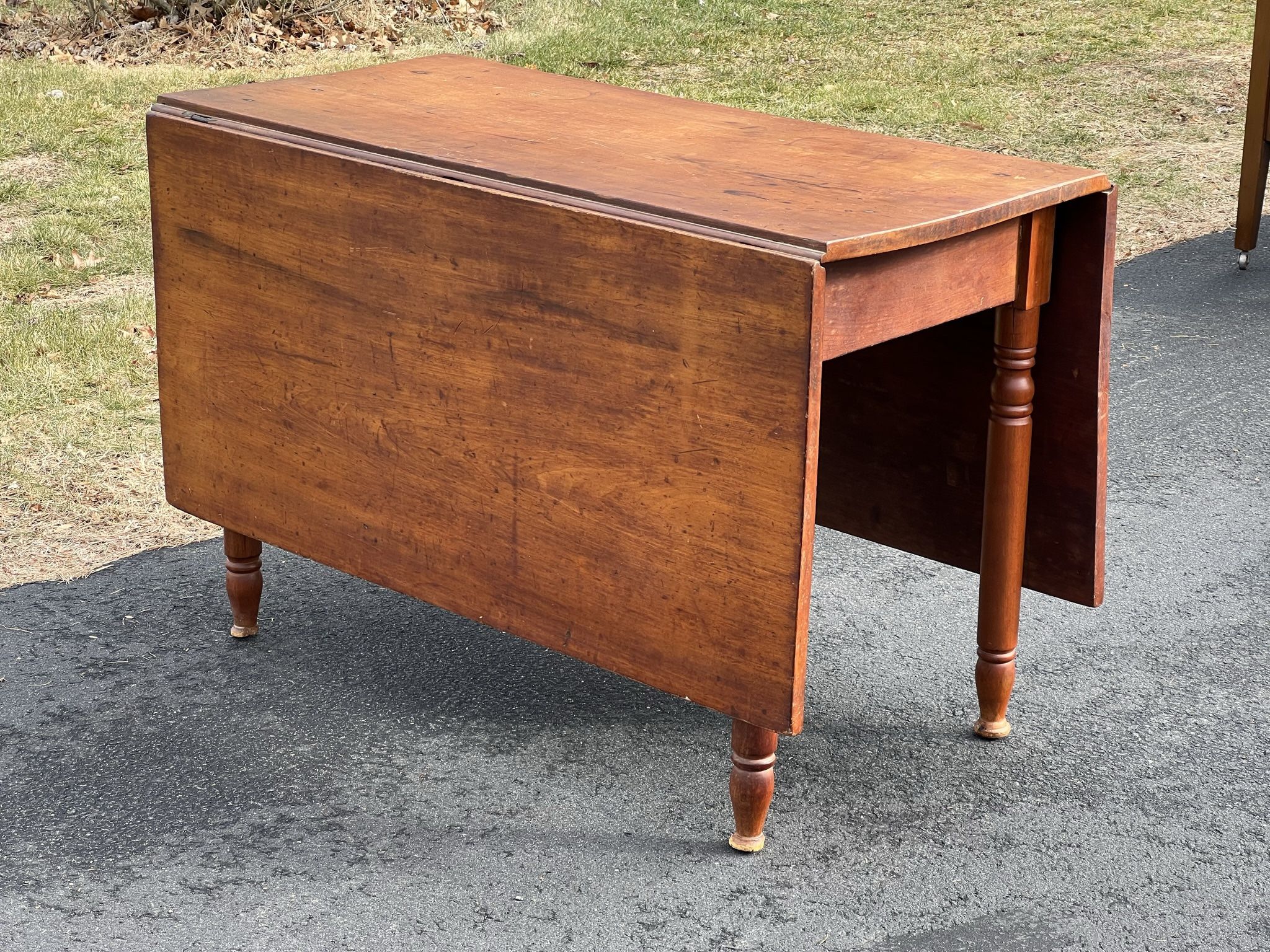 Antique Pine Sheraton Drop Leaf Table c. early 19th Century